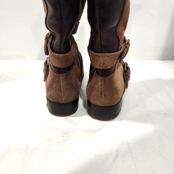 Ugg Cydnee Brown  Suede Tall Riding‎ Boots Women's size 6  Sheerling Lined EUC - Picture 7 of 12